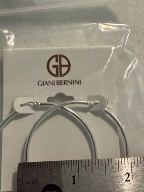 Giani Bernini Silver Hoop Earrings 2 inch width